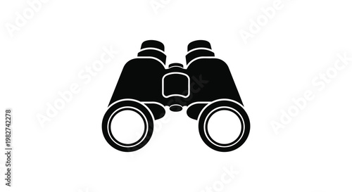 Black binoculars with a bold outline present a striking visual silhouette