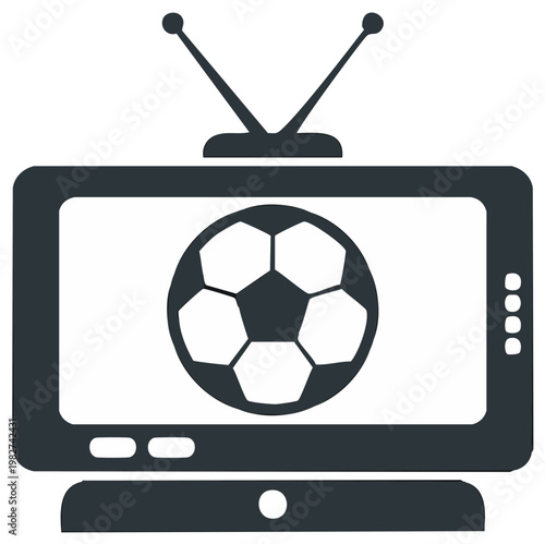 Television Showing Soccer Ball Graphic Screen Home Entertainment Technology