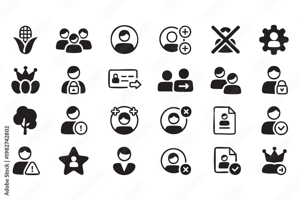 Fototapeta premium Human Resources and Workforce Icons Featuring Recruitment and Evaluation