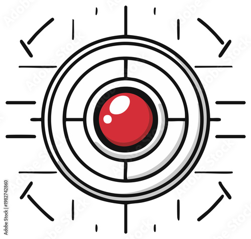 Target with Red Center Icon Aiming Accuracy Vector Illustration Symbol