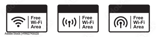 Free wifi area label sign icon illustration