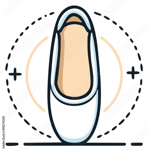 Elegant Pointe Shoe Icon Illustration Ballet Dance Symbol Performance Apparel Flat Vector Style Training