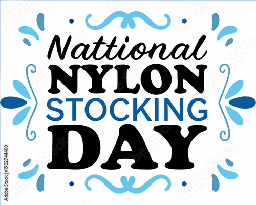 Nylon Stocking Fashion Day Vector Art, Elegant Retro Style Holiday Illustration Design