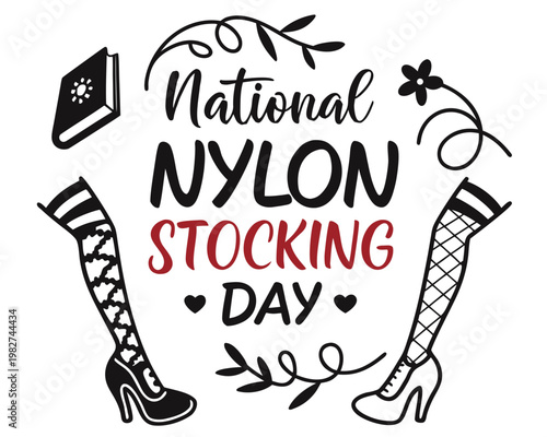 NATIONAL NYLON STOCKING DAY vector illustration isolated on white background
