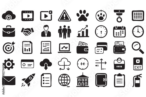Analytics Dashboard and Finance Icons for Business Strategy