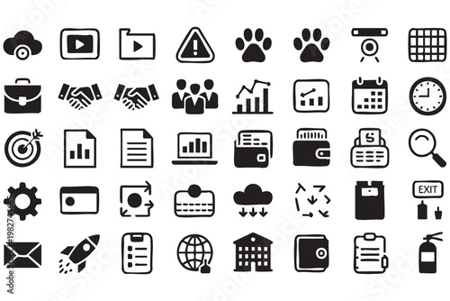 Financial Reports and Business Analytics Icons for Dashboard Design