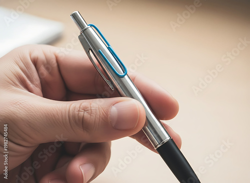 Wallpaper Mural A hand holding a blue and silver razor Torontodigital.ca