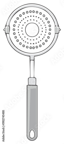 Kitchen Food Strainer Colander with Handle and Circle Holes for Sifting Flour Cooking