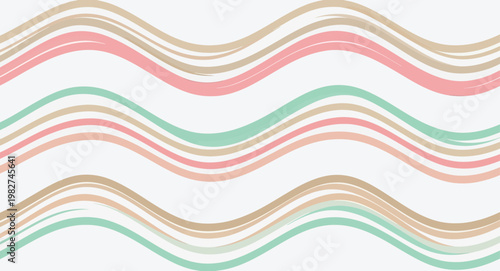 Pastel wavy lines pattern, abstract seamless background, with soft colors
