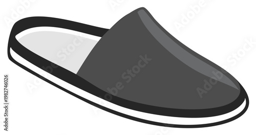 Simple monochrome indoor slipper for relaxation with a cushioned sole and soft comfortable form