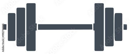 Barbell weight lifting equipment icon for fitness gym and strength training