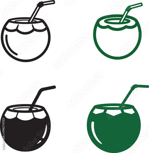 Silhouette Of A Calabash With A Straw In Different Colors And Styles