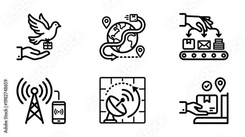 Vector Illustration of Wireless Communication and Digital Connectivity Devices