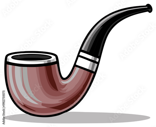 Classic Tobacco Pipe with Curved Stem and Bowl