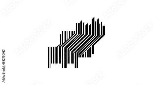 Icon of Stacked Barcode Lines as a Digital Data and Technology Symbol