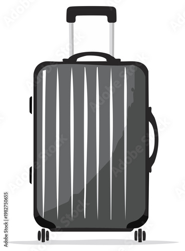 Modern wheeled travel luggage case with telescoping handle for journeys