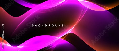 Abstract vibrant background. Pink, orange hues blend, creating dynamic light effects. Smooth curves dominate composition. Text reads BACKGROUND.