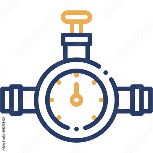 Pipe Pressure Gauge Meter Vector Icon for Plumbing System