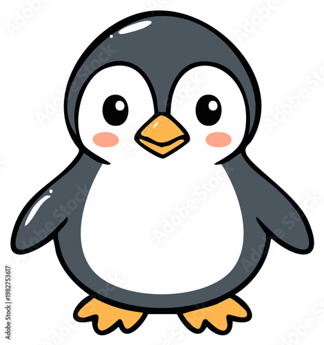 Cute cartoon penguin character illustration