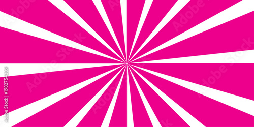 An abstract pink and purple vector background featuring a retro sunburst pattern with vintage grunge texture and colorful light rays in a spiral art design