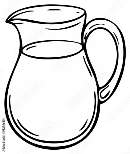 Clear glass pitcher illustration of liquid beverage