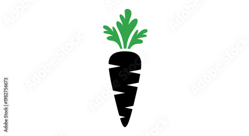 Black Carrot Vegetable Icon.