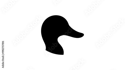 Icon of a Duck Head in Black Silhouette for Nature and Wildlife Themes