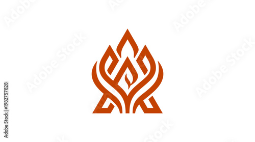 Icon of Fire Flame Symbol for Energy Power or Heat in Flat Vector Style