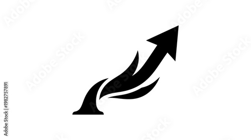 Icon of An Upward Arrow with Flammable Flame Effect in Flat Style for Safety or Warning Symbols