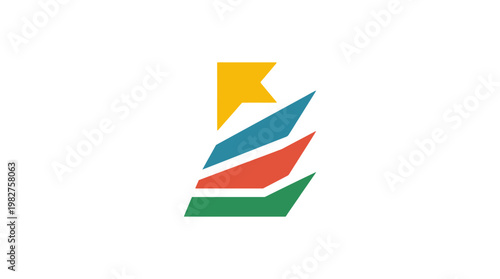 Icon of a Start-Up Business Rocket with Growth Arrow in Modern Flat Style