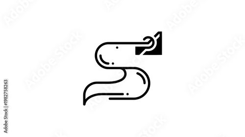 Icon of a Serpent or Snake in Vector Style for Nature and Wildlife Symbols