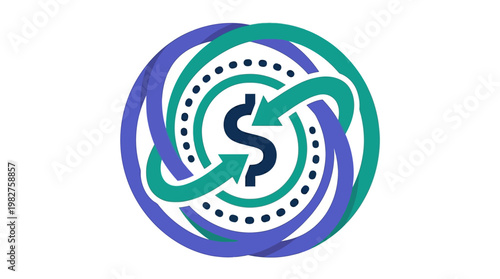 Icon of Financial Growth and Investment in Circular Arrow Design