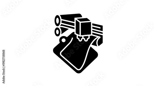 Icon of a Digital Cutting Machine for Vinyl or Fabric Crafting in Vector Style