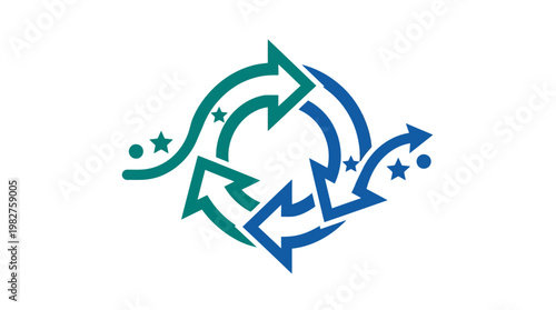 Vector Icon of Recycling Symbols for Sustainability and Eco-Friendly Concepts