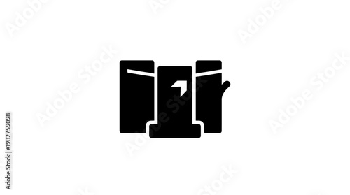 Icon of Modern Office Building in Flat Vector Style for Business and Architecture Themes