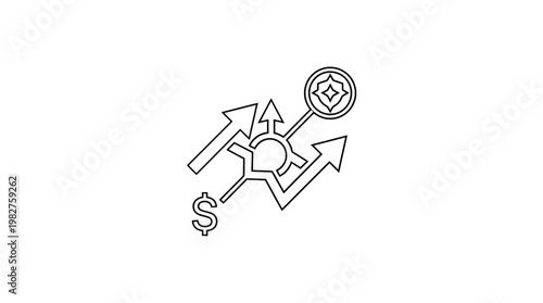 Icon of Business Growth and Financial Success in Modern Vector Style
