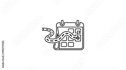 Vector Icon of Snake Coiled Around Calendar for Time Management and Alerts
