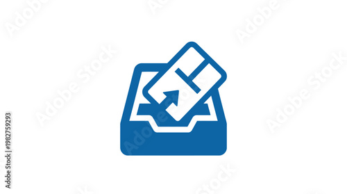 Icon of Recycling Bin with Paper Waste for Eco Friendly Waste Management