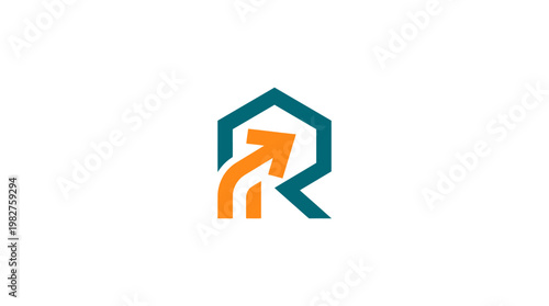Icon of a Mobile App Logo with Abstract Arrow and Shield Design in Modern Style