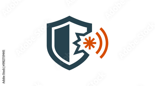 Icon of Shield with Alert Symbol Representing Cybersecurity and Data Protection