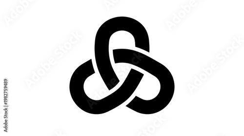 Icon of Interconnected Knot Symbol in Minimalist Style for Connection and Unity