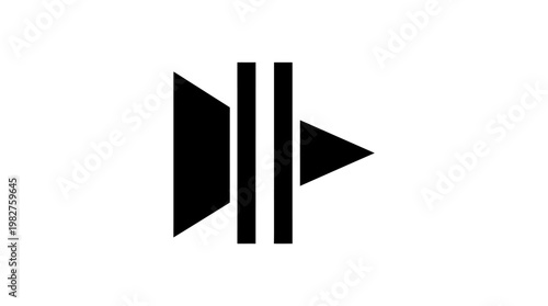 Icon of a Play Button with Vertical Bars in a Modern Vector Style