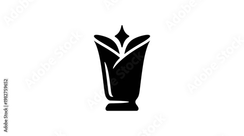Vector Icon of a Potted Plant for Nature and Gardening Themes