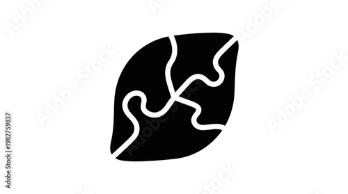 Vector Icon Of Leaf With Abstract Pattern For Nature And Ecology Design