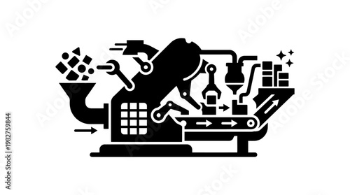 Icon of Laboratory Equipment and Scientific Instruments in Flat Vector Style