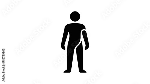 Icon of a Person Standing Silhouette for Human Figure in Simple Vector Design