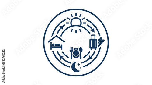 Icon of Sustainable Living and Renewable Energy in Circular Design Style