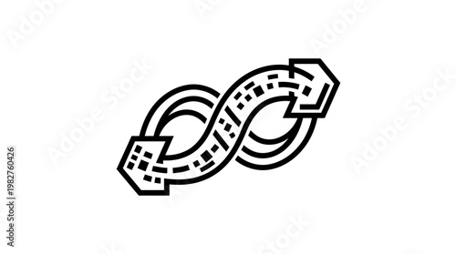 Vector Icon of Infinite Loop Arrow Representing Continuous Cycle or Process