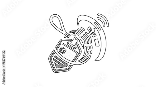 Vector Icon of a Smart Lock Security System for Digital Home Protection