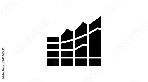 Icon of Growing Bar Chart Vector Illustration for Data Analysis and Business Growth
